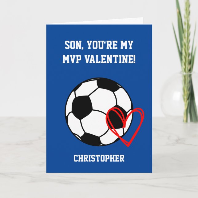 Fußball MVP Valentinstag Sohn Karte (Vorderseite)