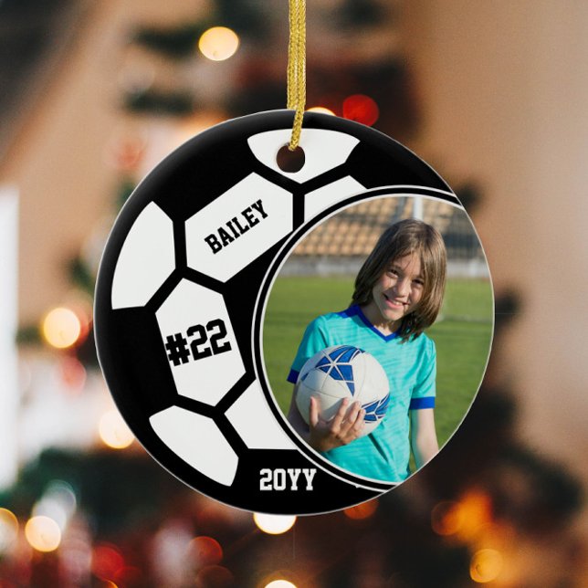 Fußball Name Jersey Nummer Foto Keepake Keramik Ornament (Von Creator hochgeladen)