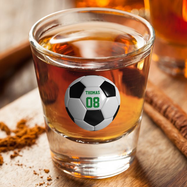 Fußball Name und Nummer Personalisiert Schnapsglas (Von Creator hochgeladen)