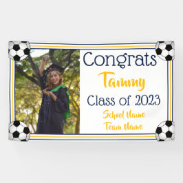 Fußball Navy & Gold Ein Foto Abschluss Banner