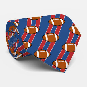 Fußball Necktie Blau und Rot Streifen Krawatte