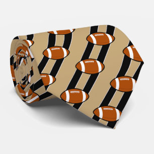 Fußball Necktie Schwarz und Tan Streifen Krawatte