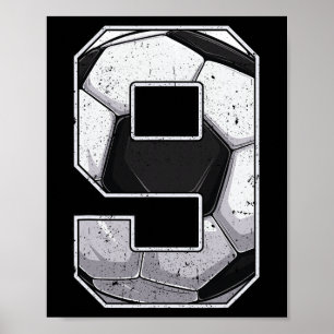 Fußball Neunter 9. Geburtstag Junge Neun 9 Jahre a Poster