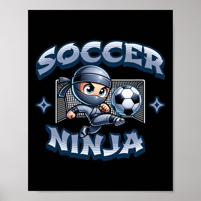 Fußball Ninja Player Martial Arts Karate Poster (Vorne)