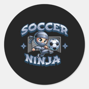 Fußball Ninja Player Martial Arts Karate Runder Aufkleber