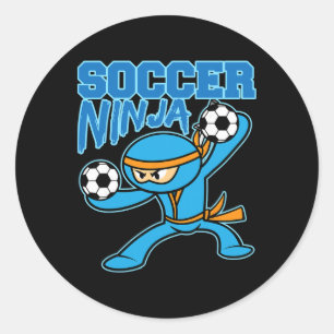 Fußball-Ninja-Spieler Süße Fußbyll-Liebhaber Lusti Runder Aufkleber