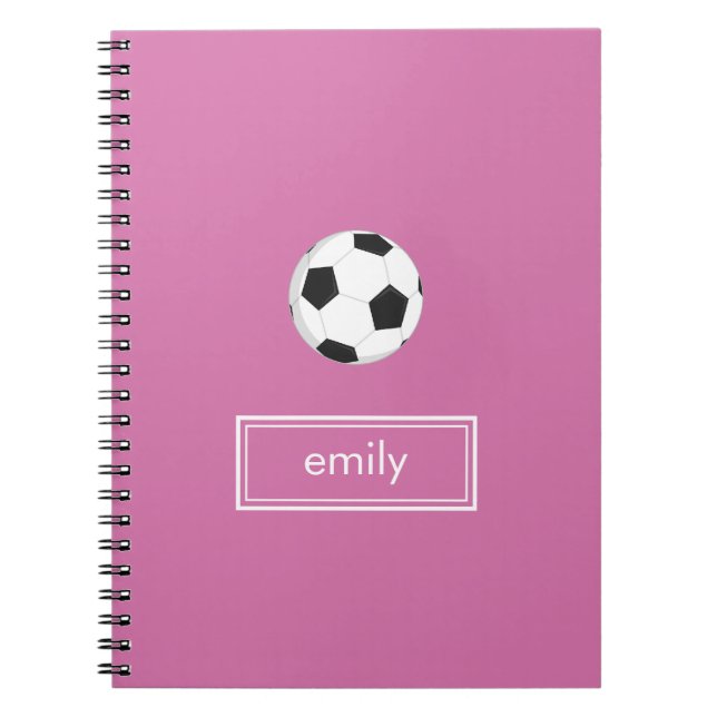Fußball-Notebook (rosa) Notizblock (Vorderseite)