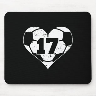 Fußball Nummer 17 Trikot Lustiger Fußball Herz Spi Mousepad