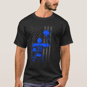 Fußball Nummer 39 Blaue Fußballspielerflagge mit T-Shirt