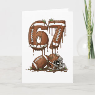 Fußball Nummer 67 Muddy Grunge Style Sport. Karte