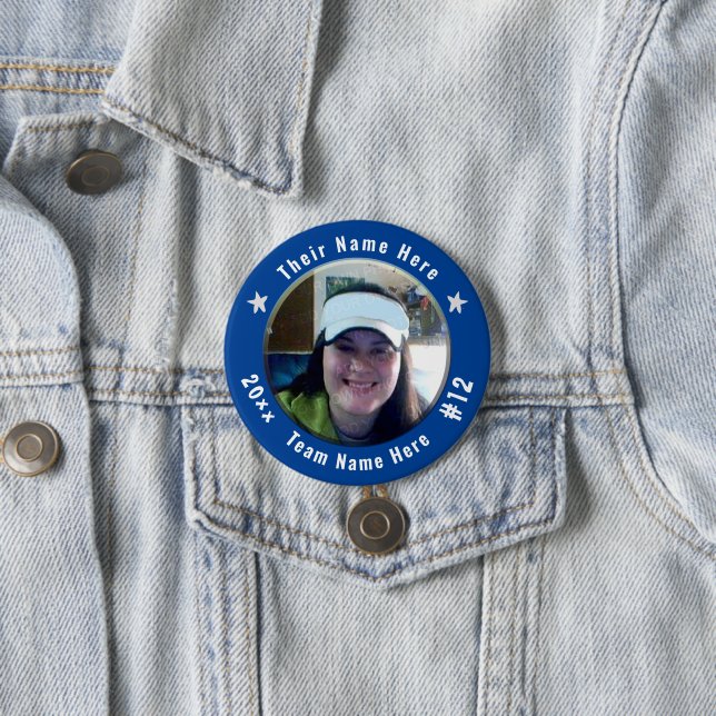 Fußball oder alle Sportarten Foto blau Button (Beispiel)