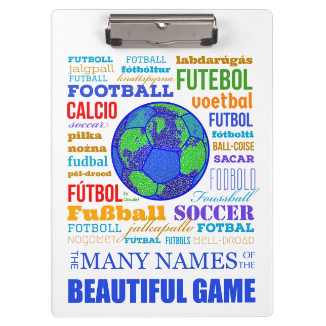 Fußball- oder Fußball-Namen Klemmbrett (Vorderseite)