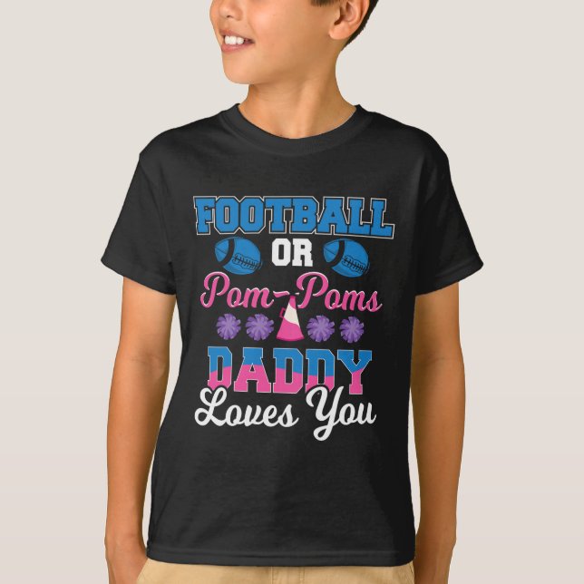 Fußball oder Pom Daddy Lieben Sie - Football Gen T-Shirt (Vorderseite)