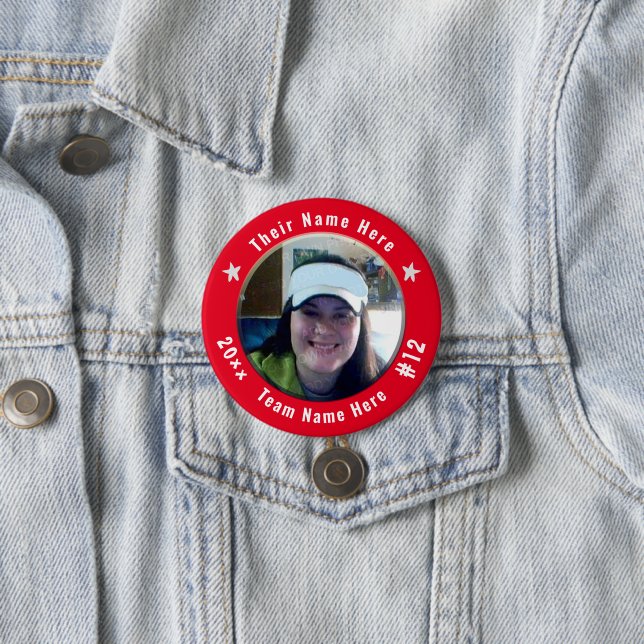 Fußball oder Sportsport Spirit Foto Rot Button (Beispiel)