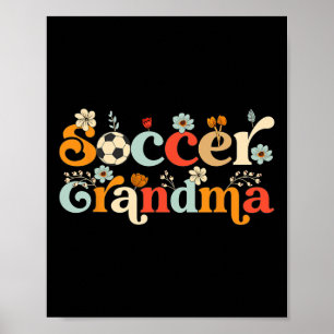 Fußball-Oma für Frauen Wildblume Mütter Tag Bo Poster
