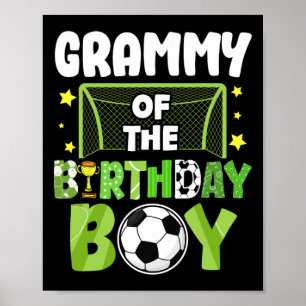 Fußball-Oma Geburtstagsjunge Party Fußball-Familie Poster