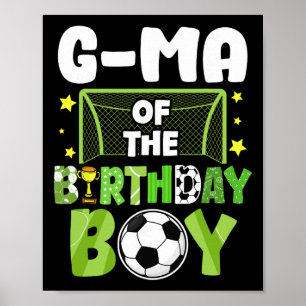 Fußball-Oma Geburtstagsjungen-Party Fußball-Famili Poster