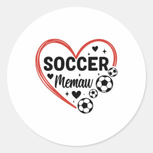Fußball Oma Herz Fußballspieler Oma Runder Aufkleber