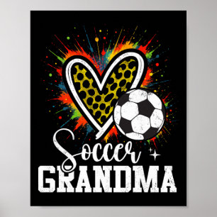 Fußball-Oma Leopard Heart Poster