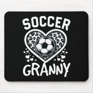 Fußball Oma Leopard Herz Oma Fußballspielerin Mousepad