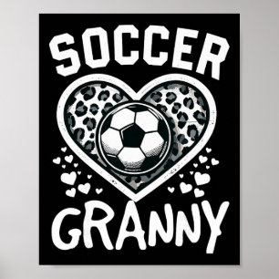 Fußball Oma Leopard Herz Oma Fußballspielerin Poster