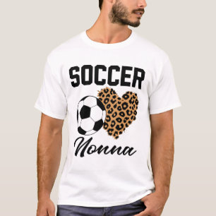 Fußball Oma Leopard Herz Oma  T-Shirt