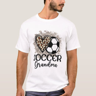 Fußball Oma Lustig Leopard Herz Stolz Fußball Oma T-Shirt