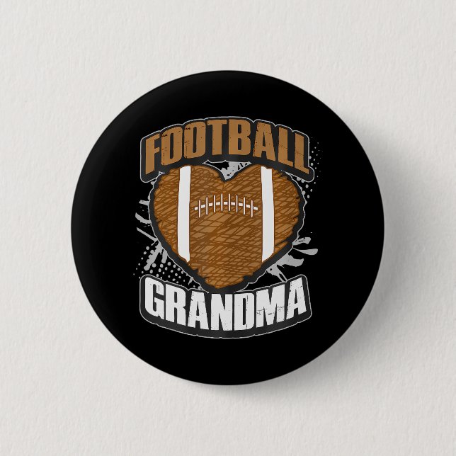 Fußball Oma Pigskin Heart Football Nana Button (Vorderseite)