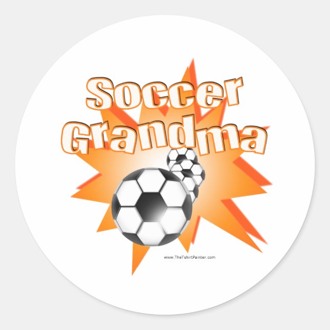 Fußball-Oma Runder Aufkleber (Vorderseite)