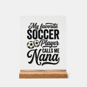 Fußball-Oma Vintage-Gravur Familie Spieler-Shirt_ Acrylschild