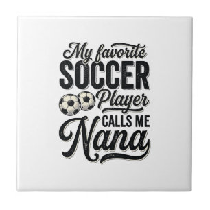 Fußball-Oma Vintage-Gravur Familie Spieler-Shirt_ Fliese