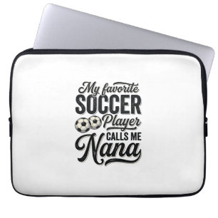 Fußball-Oma Vintage-Gravur Familie Spieler-Shirt_ Laptopschutzhülle