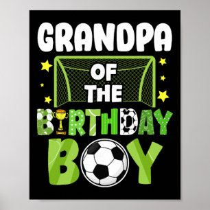 Fußball-Opa-Geburtstagsjungen-Party Fußball-Famili Poster