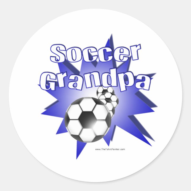 Fußball-Opa Runder Aufkleber (Vorderseite)