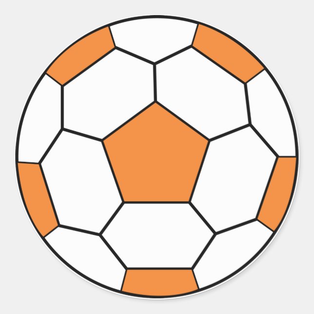 Fußball-Orange-Aufkleber Runder Aufkleber (Vorderseite)