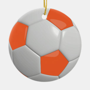 Fußball   Orange Keramik Ornament