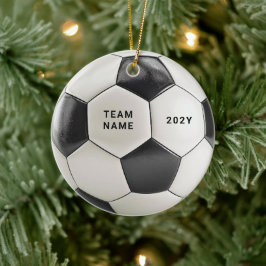 Fußball-Ornament | Personalisierter Teamname Jahr Keramik Ornament