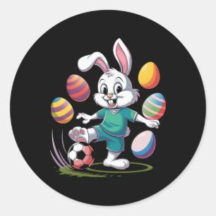 Fußball-Oster-Shirt Jungen Kinder Osterhase Fußbal Runder Aufkleber