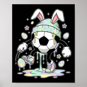 Fußball-Osterhase-Ei-Drip-Eiscreme-Kinder-Jungen G Poster