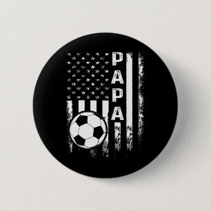 Fußball Papa Amerikanische Flagge Vintage Weihnach Button