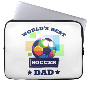 Fußball Papa farbenfrohe Text Vatertag Sport Laptopschutzhülle