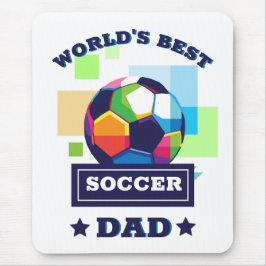 Fußball Papa farbenfrohe Text Vatertag Sport Mousepad