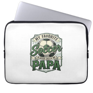 Fußball-Papa Vintage-Gravur-Shirt-Design_1 Laptopschutzhülle