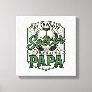 Fußball-Papa Vintage-Gravur-Shirt-Design_1 Leinwanddruck