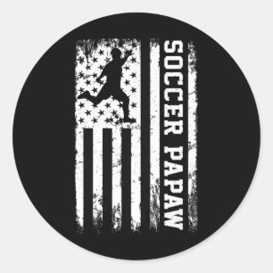 Fußball Papaw Vintage USA Amerikanische Flagge Runder Aufkleber