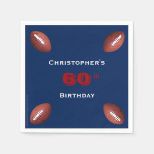 Fußball-Papierservietten, 60. Geburtstags-Party Serviette