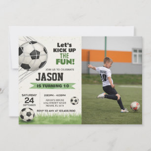 Fußball-Party Einladung mit Foto