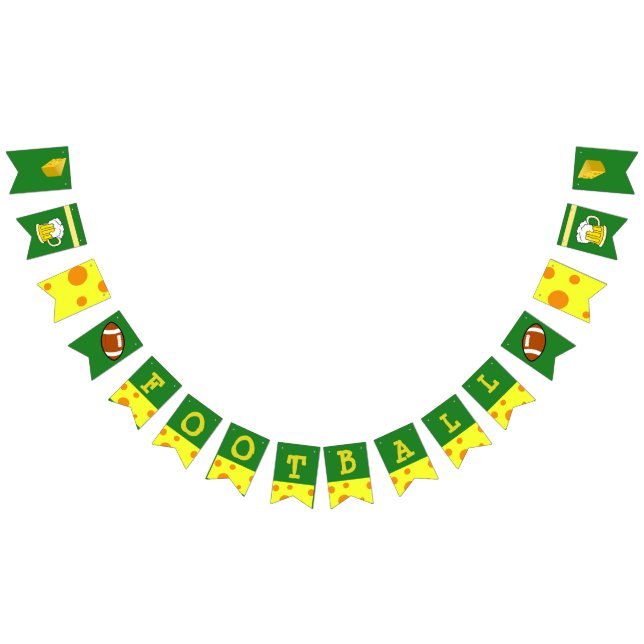 Fußball-Party-Fahne Wisconsins Cheesehead Wimpelkette (Alle)