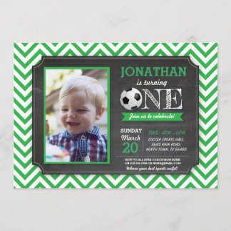 Fußball Party Fußball 1. Geburtstag Foto Einladung