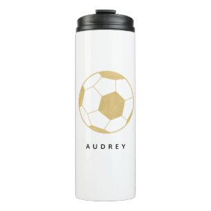 Fußball Party Sport Individuelle Name Gold Wasserf Thermosbecher